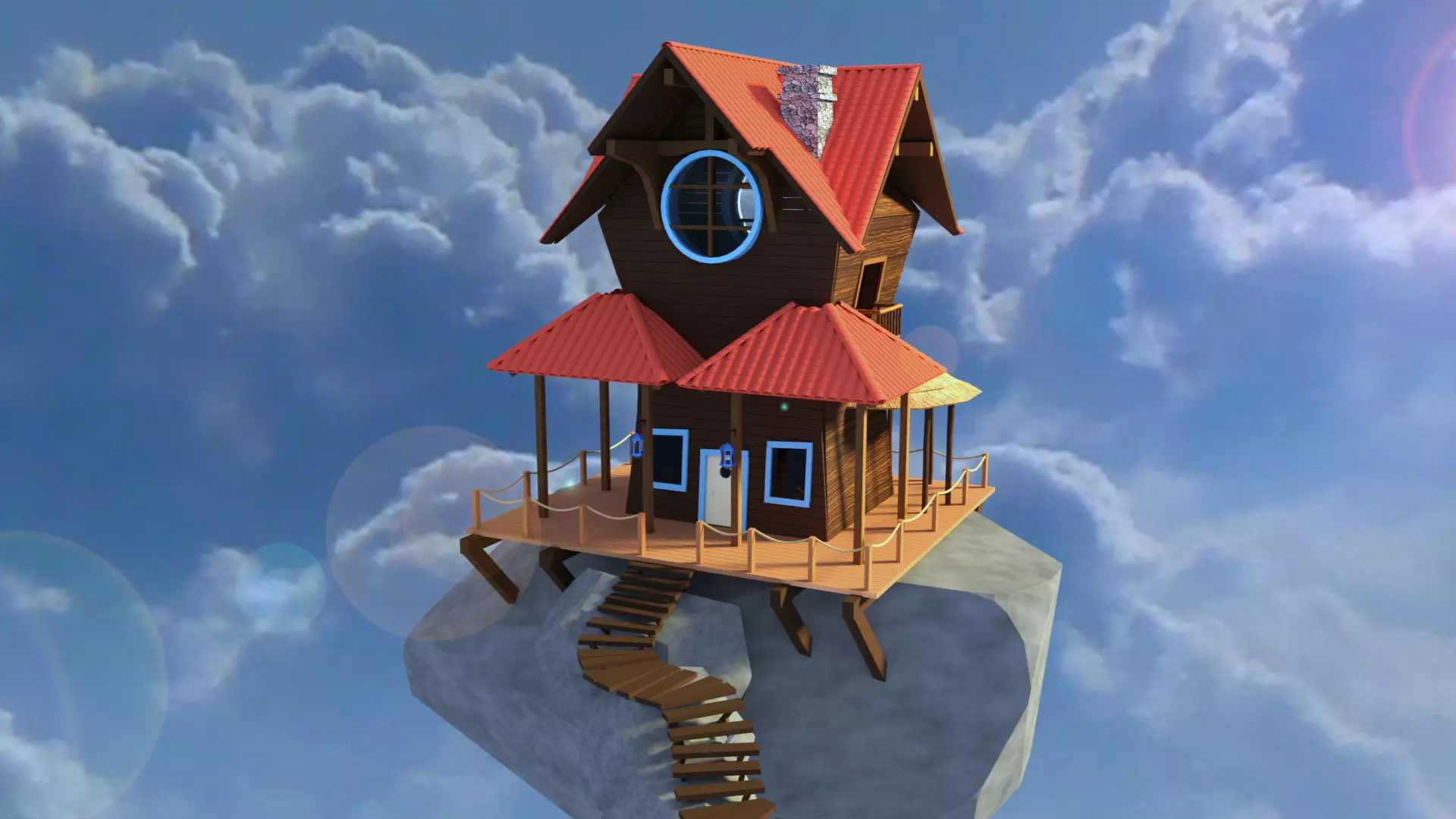Cloud House 3D model_0