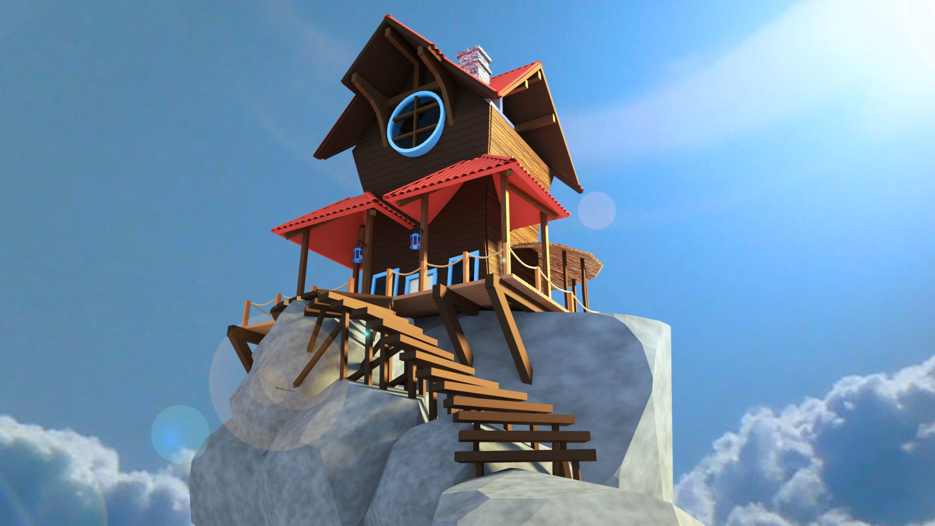 Cloud House 3D model_1