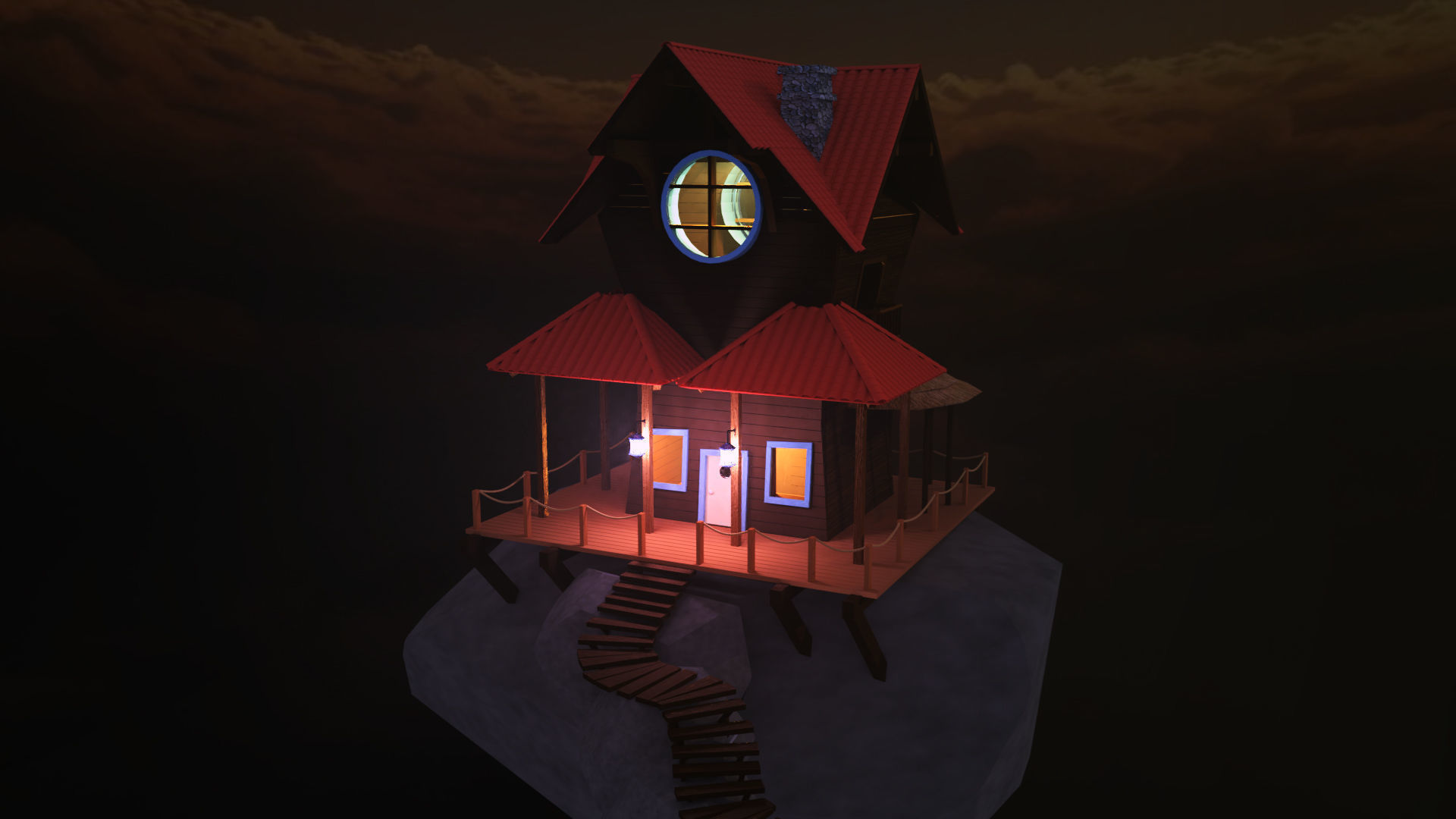 Cloud House 3D model_2