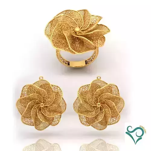 Gold Ring  and earing printable model