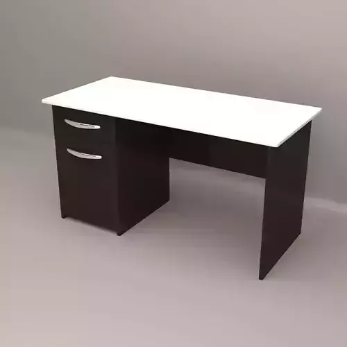 Desk with rolling file cabinet