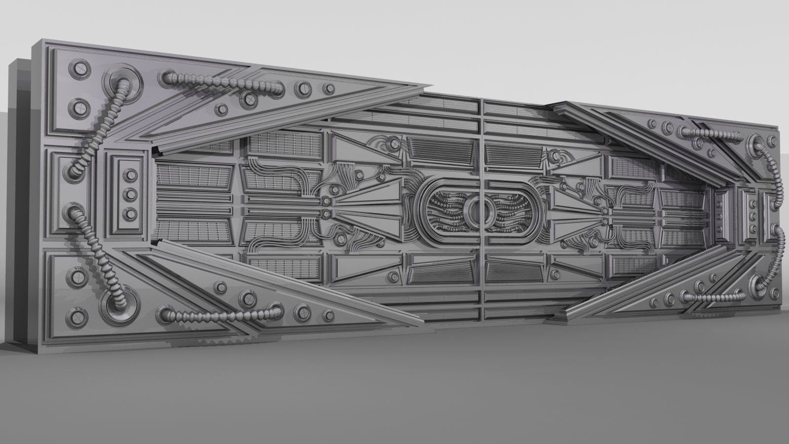METAL DOOR SCI-FI 3D model_2