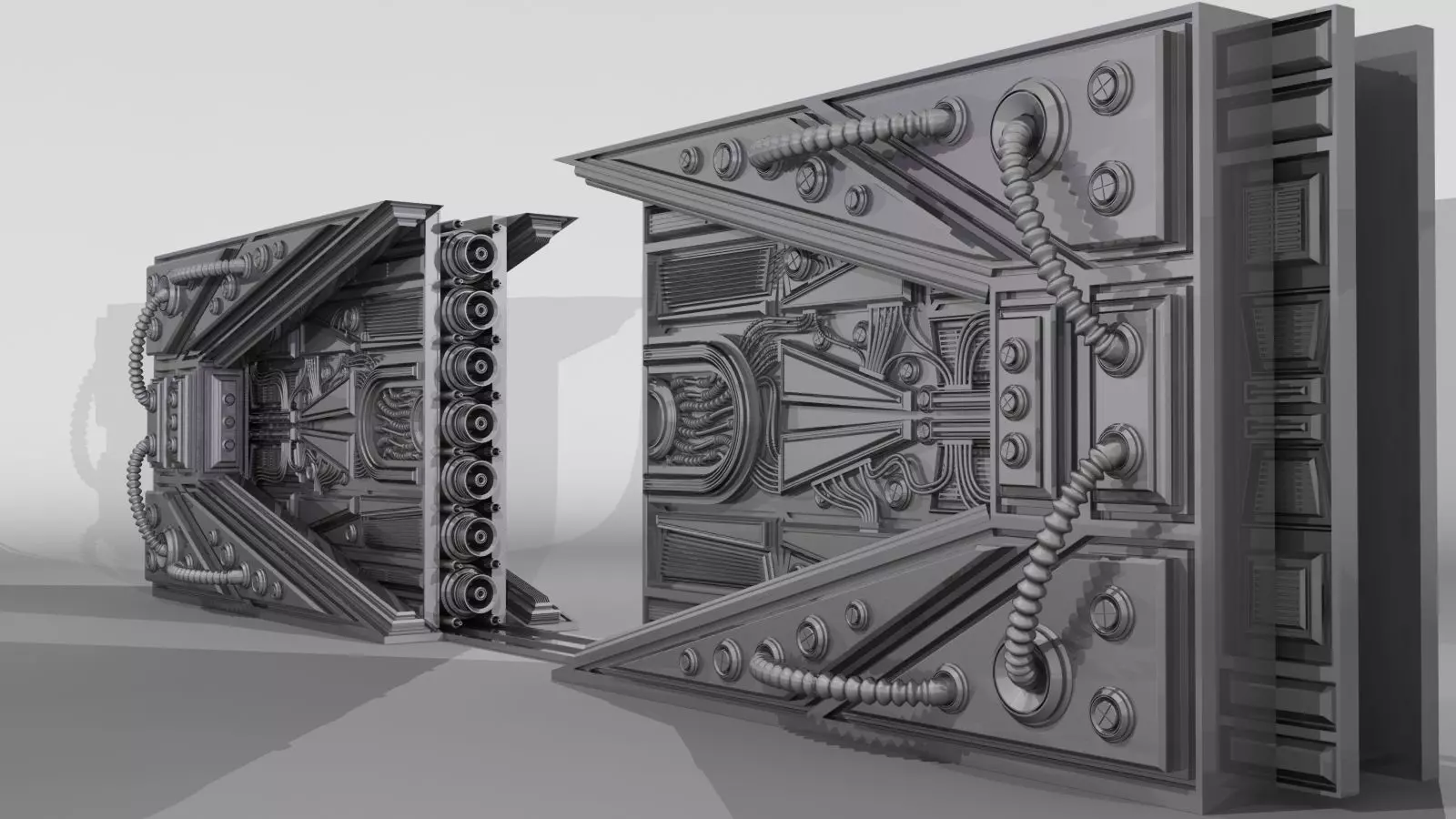 METAL DOOR SCI-FI 3D model_0