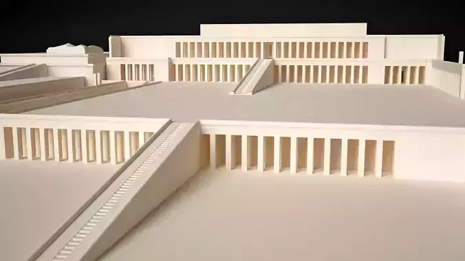 Egyptian Queen Hatshepsut Temple Low-poly 3D model