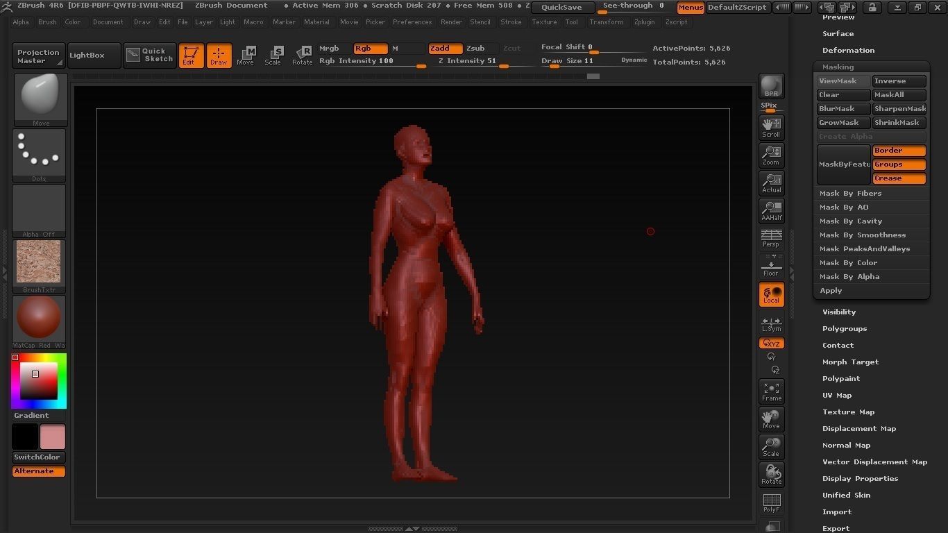 Female Human Body Free 3D model_6