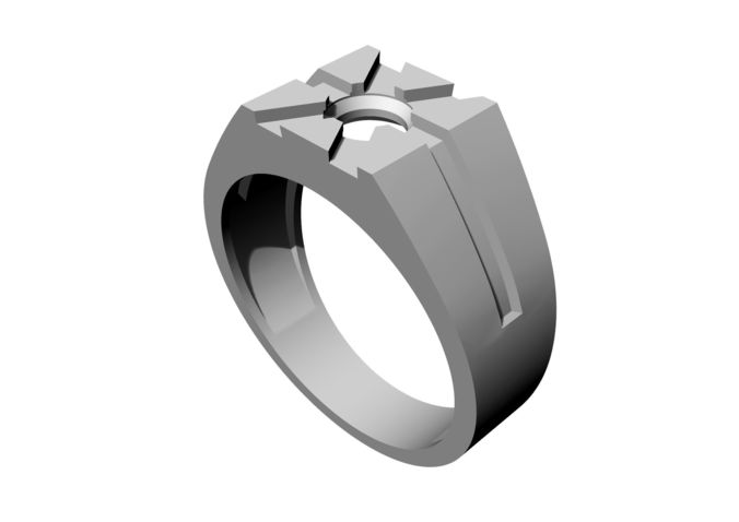 An 28 ring with cross in middle 3D print model