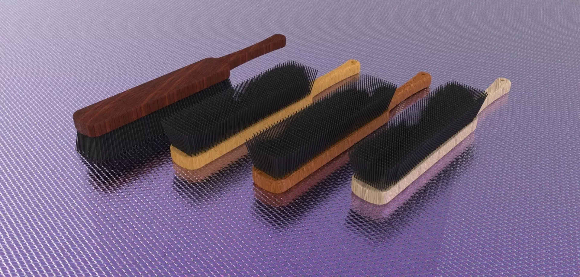 Brush four brushes Free 3D model