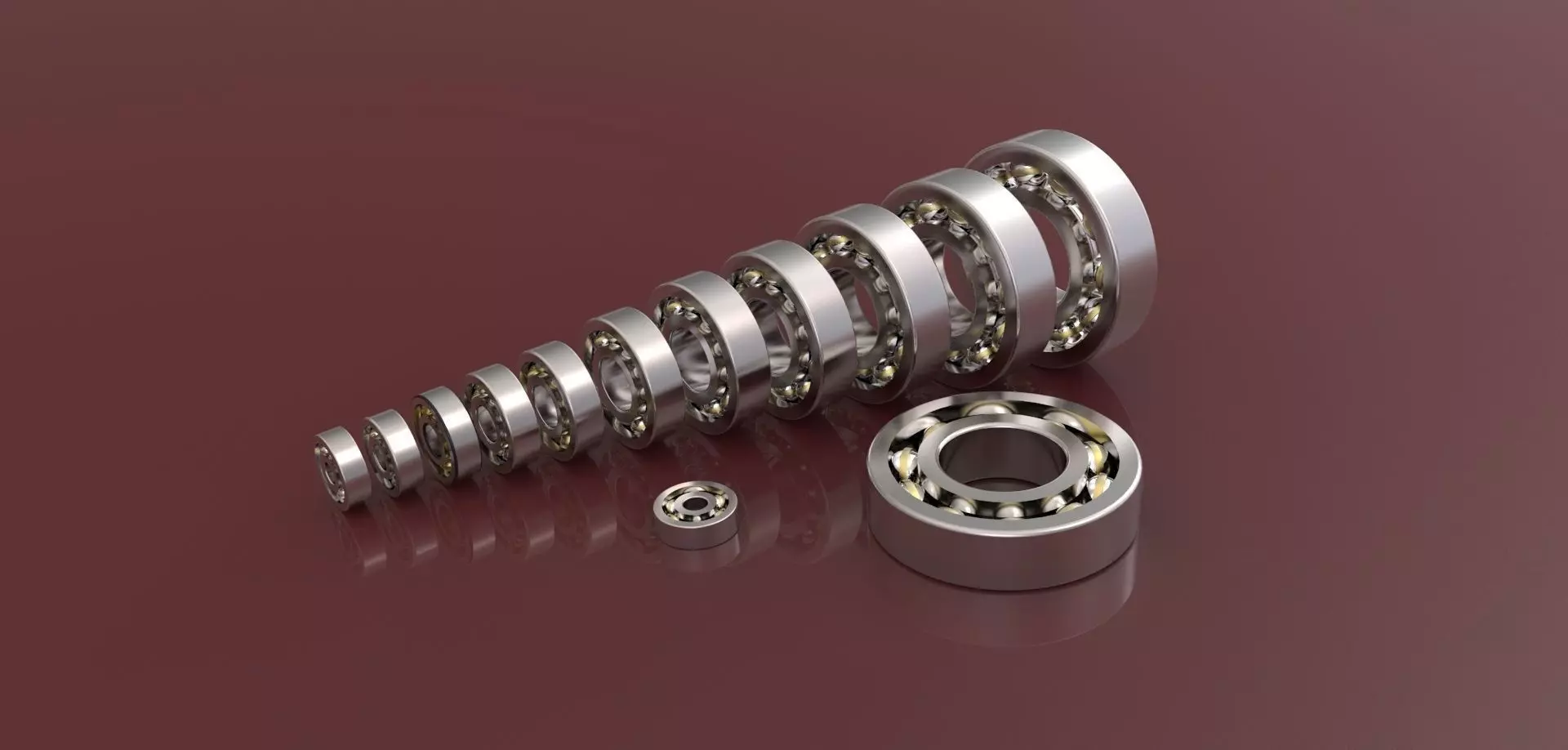 SKF Radial Ball Bearing Free 3D model