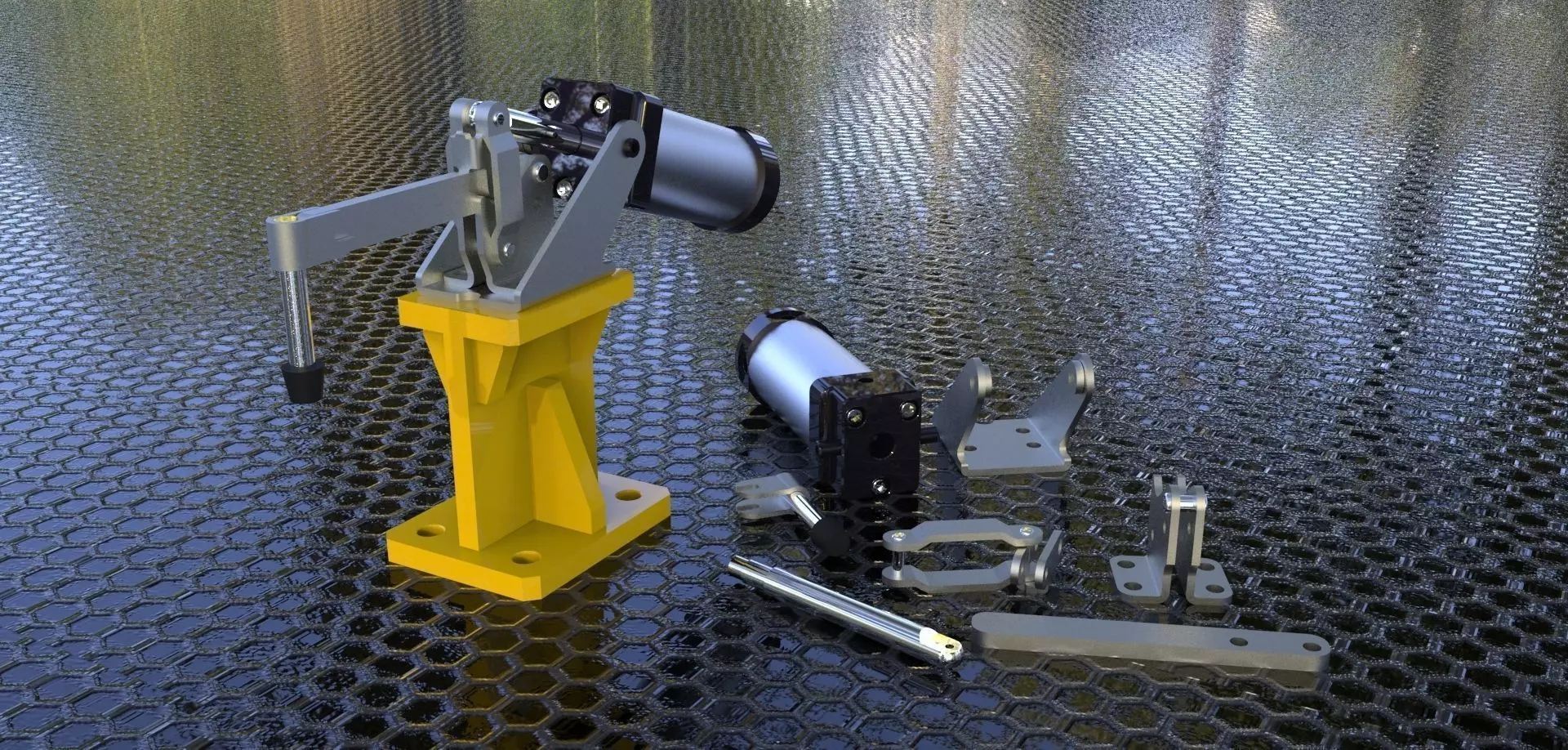 Pneumatic Clamp Free 3D model