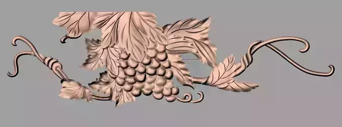 Artcam Aspire grape 3D relief models  STL file used for CNC E614