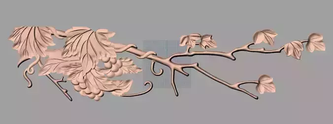 Artcam Aspire grape 3D relief models  STL file used for CNC E613