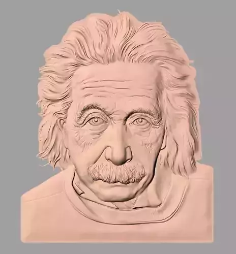 Scientist Einstein 3D relief STL Model used for CNC carving E611