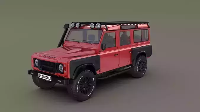 Land Rover Defender 110 Custom v2 with interior 3D model