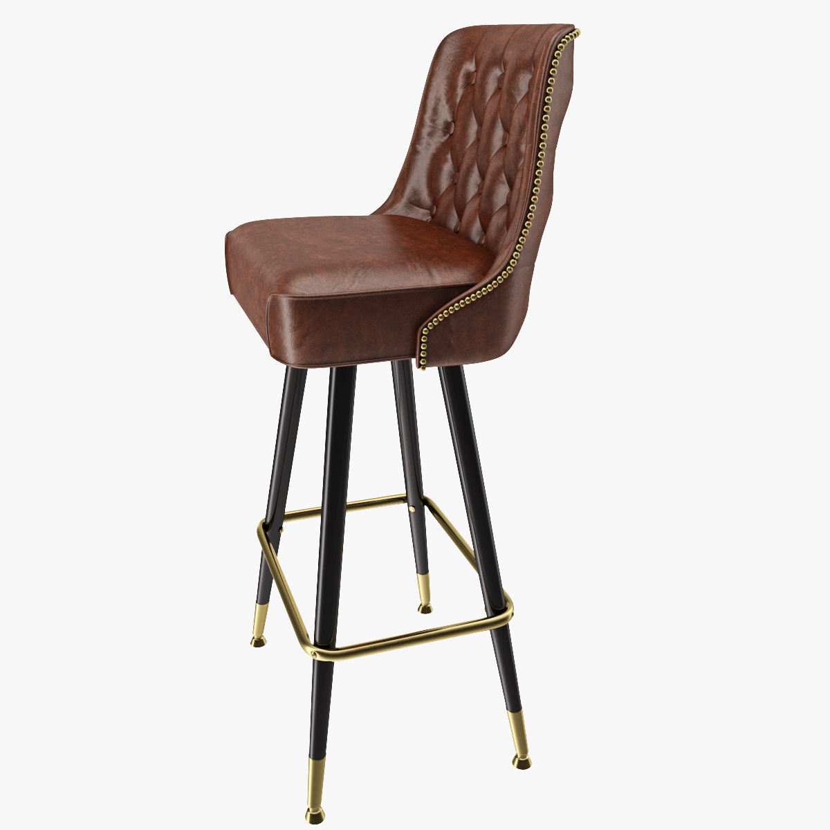 Bar Stool Leather 3D model_4
