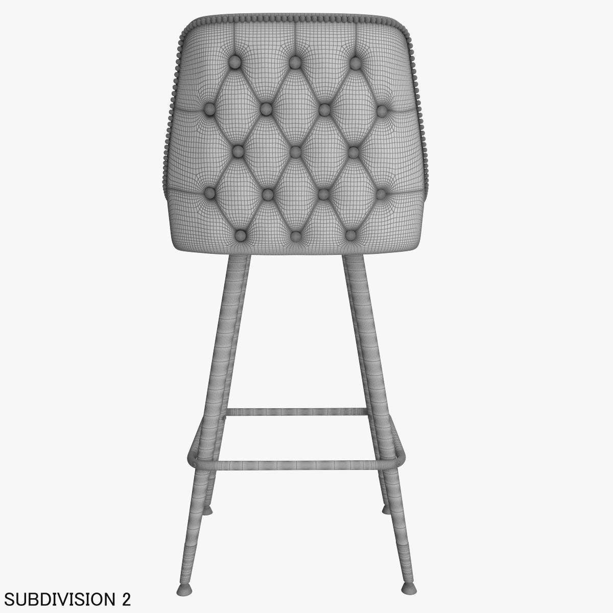 Bar Stool Leather 3D model_20