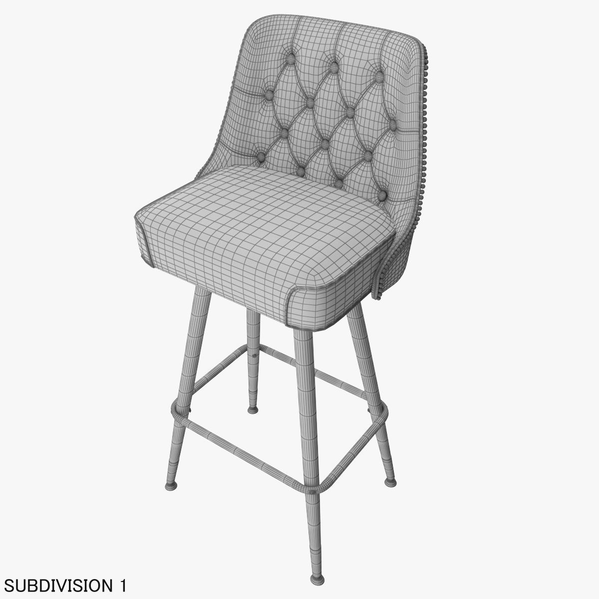 Bar Stool Leather 3D model_18