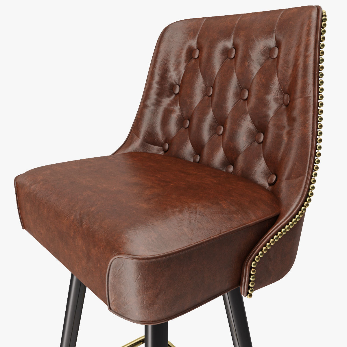 Bar Stool Leather 3D model_11