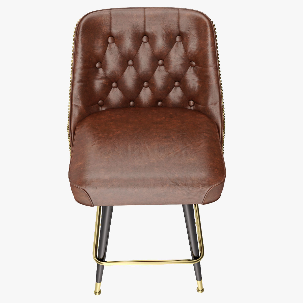 Bar Stool Leather 3D model_9