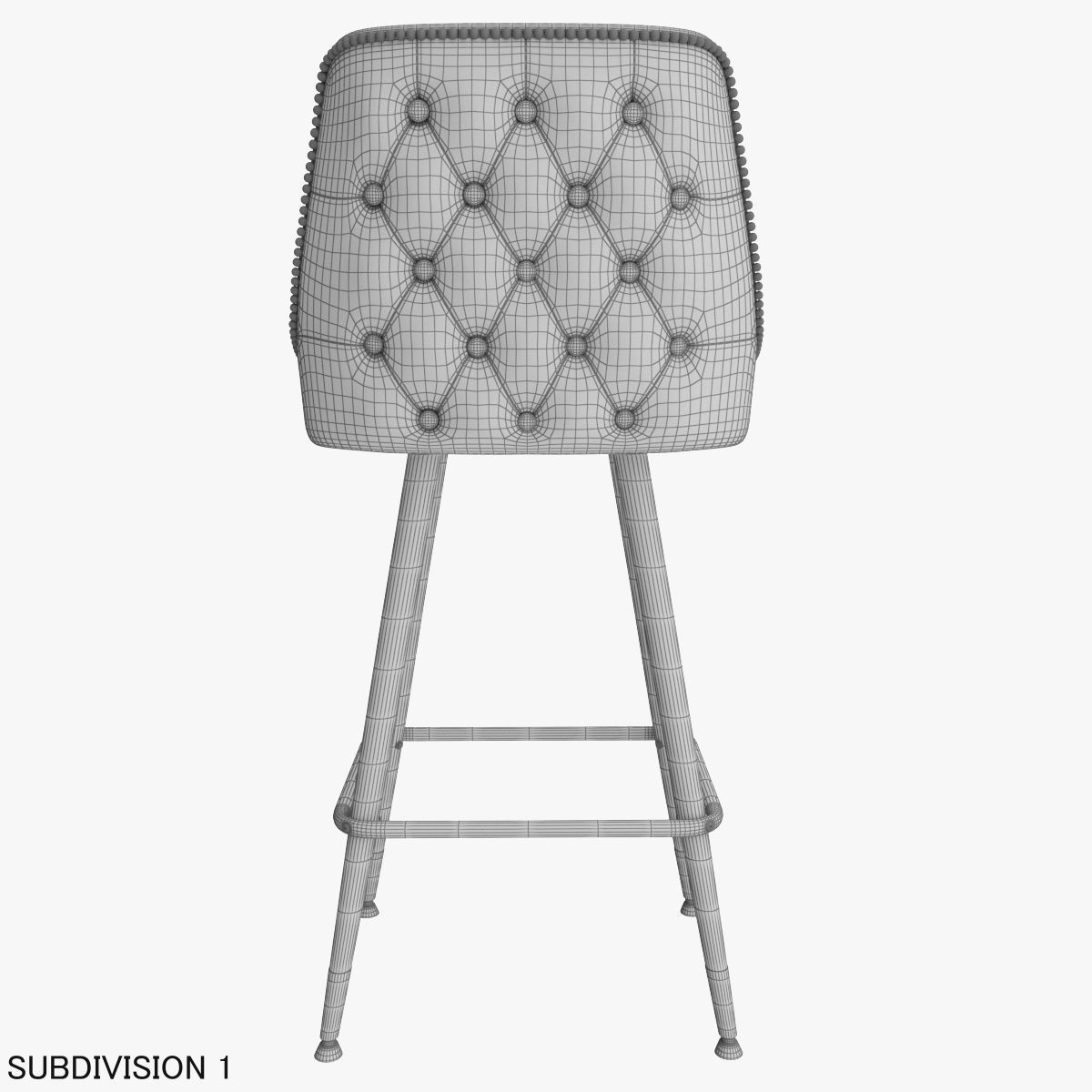 Bar Stool Leather 3D model_17