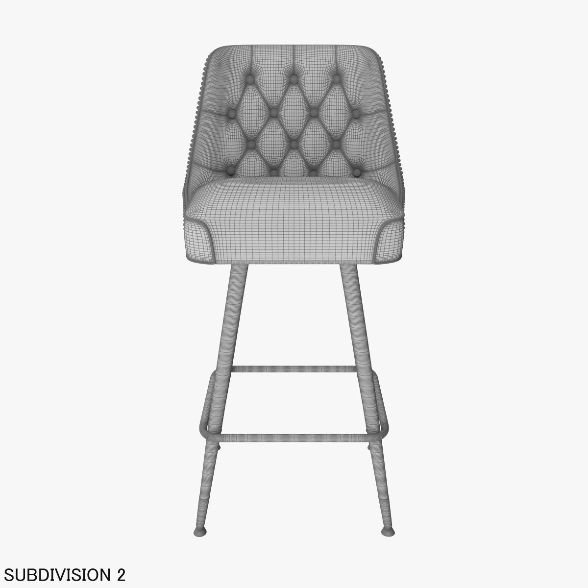 Bar Stool Leather 3D model_19