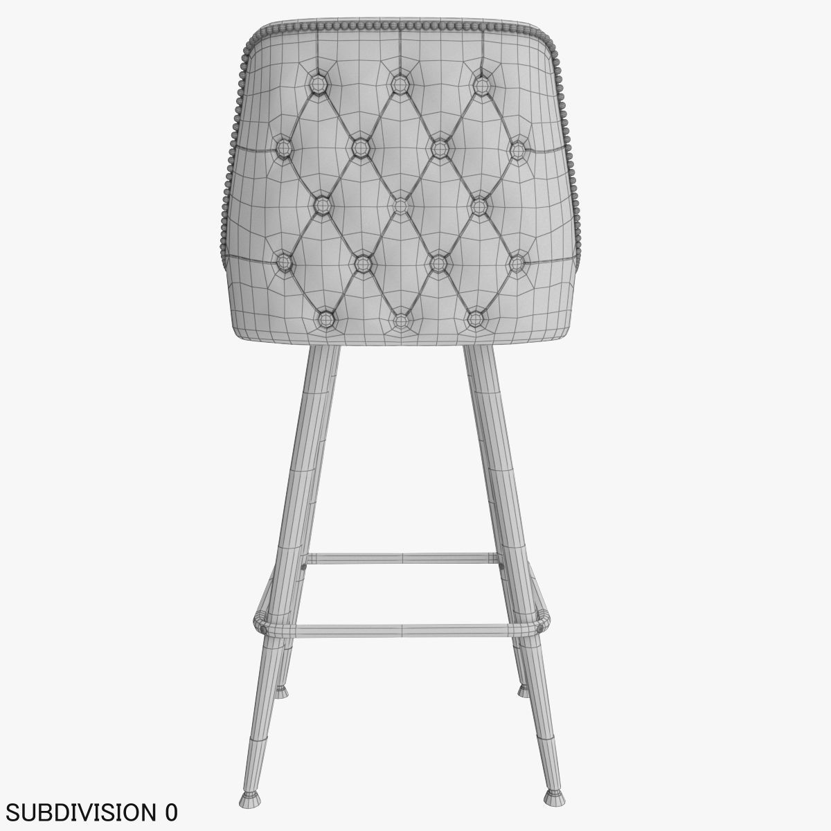 Bar Stool Leather 3D model_14