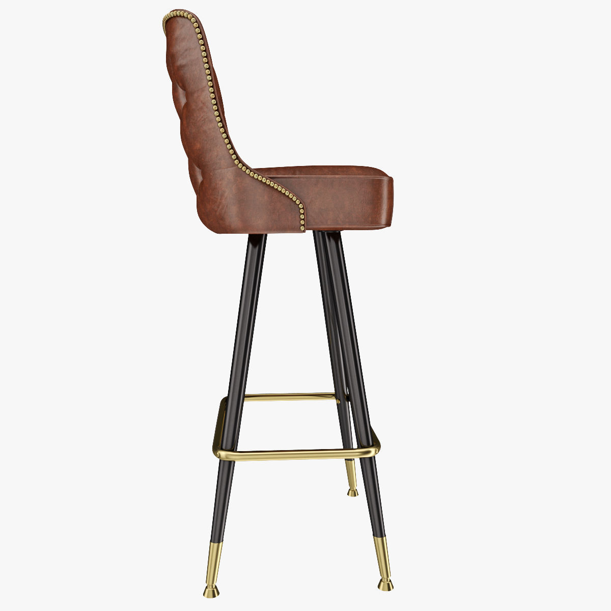 Bar Stool Leather 3D model_3