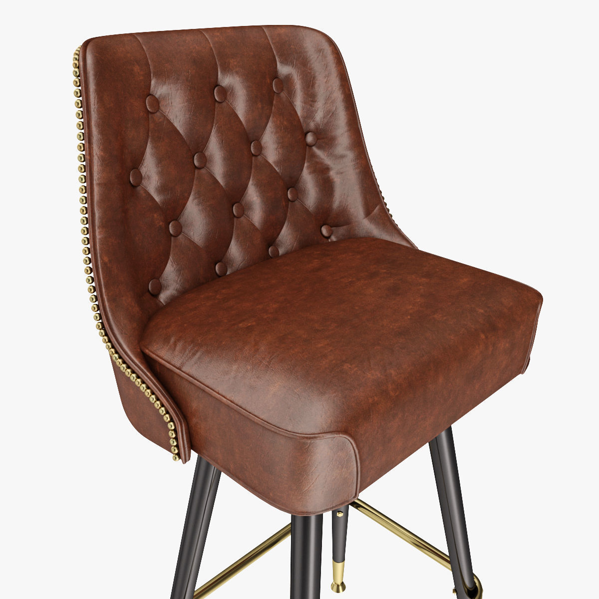Bar Stool Leather 3D model_12