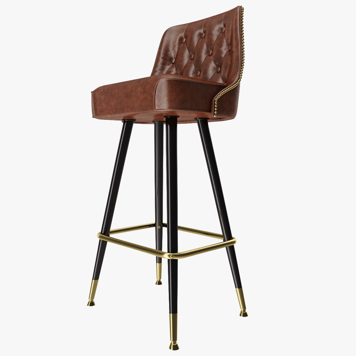 Bar Stool Leather 3D model_8