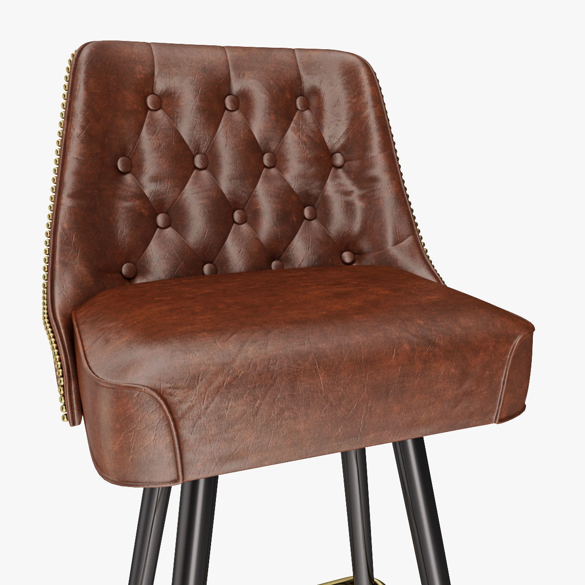 Bar Stool Leather 3D model_10