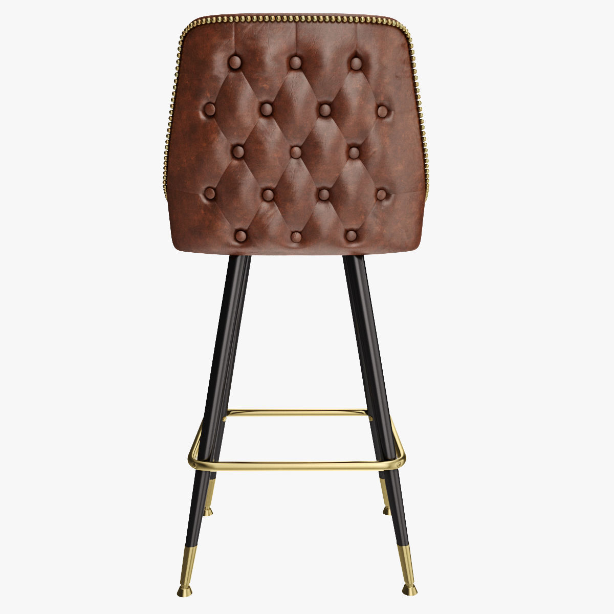 Bar Stool Leather 3D model_5