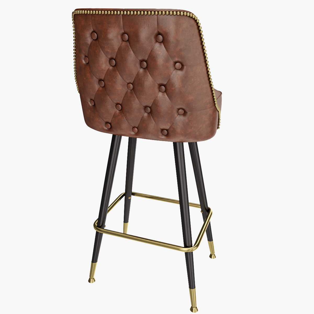 Bar Stool Leather 3D model_7