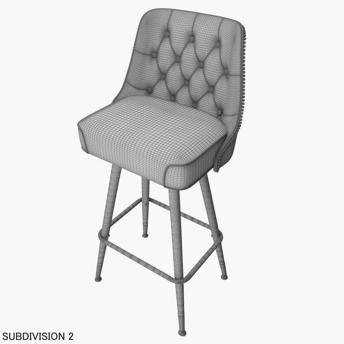 Bar Stool Leather 3D model_21