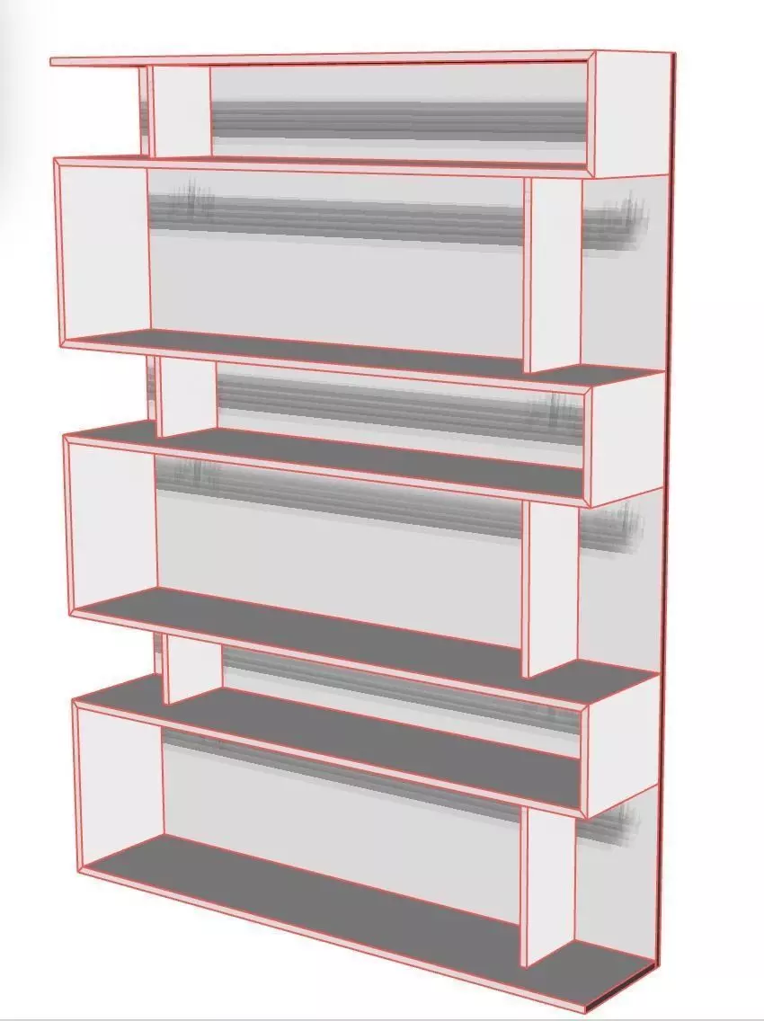 shelves shelving unit with four Free 3D model