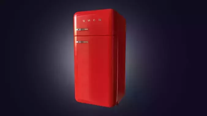 3D SMEG Fridge Low Poly
