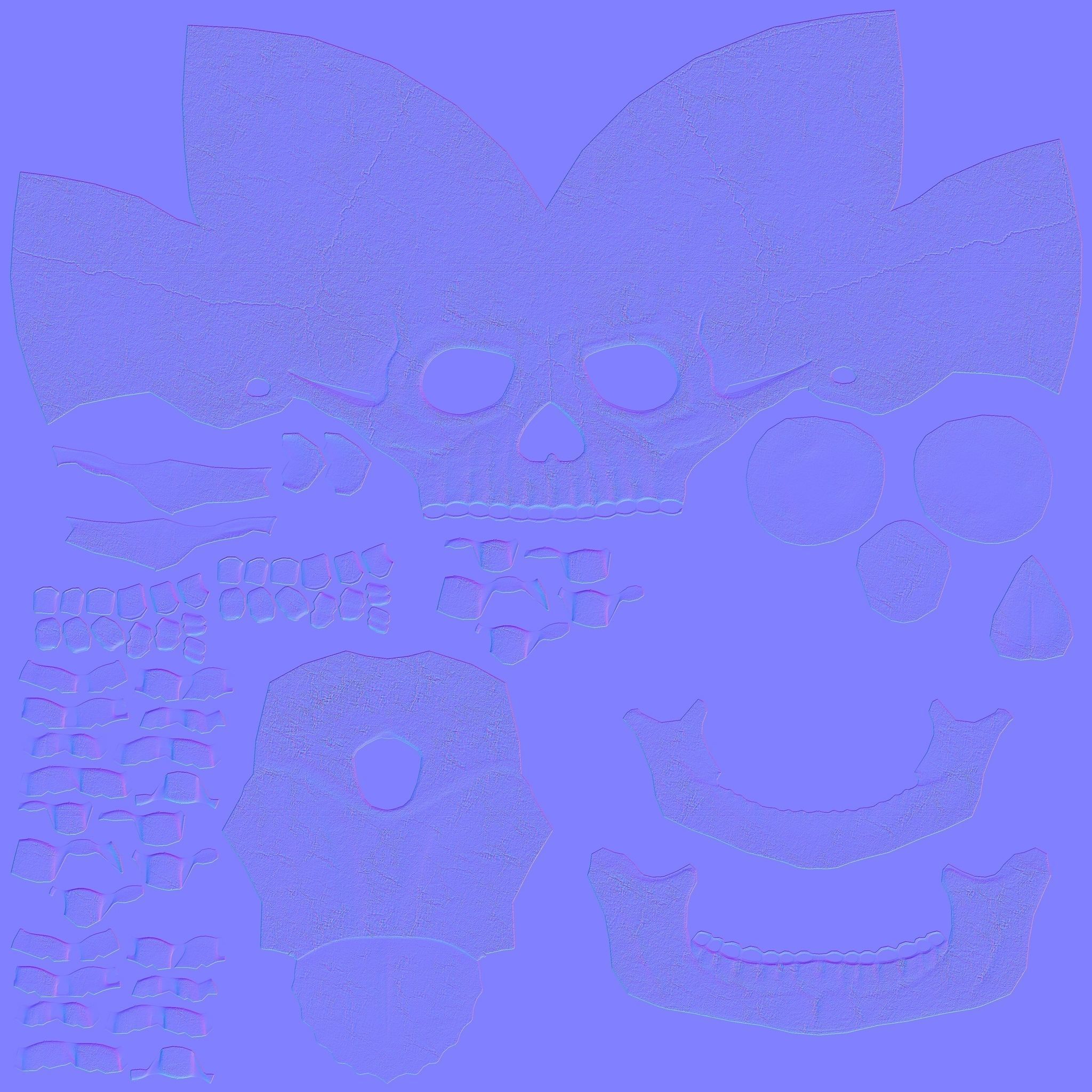 Skull human Low-poly 3D model_5