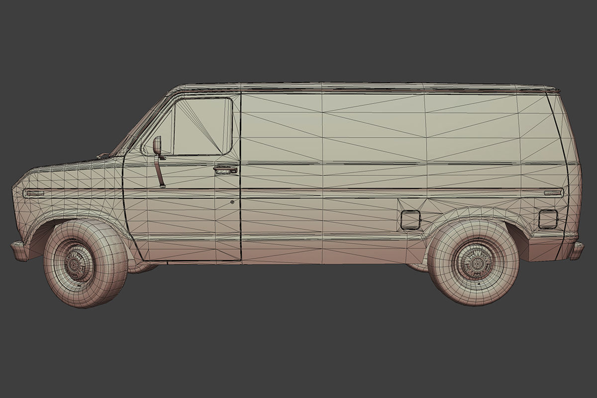 Old Van Low-poly 3D model_12