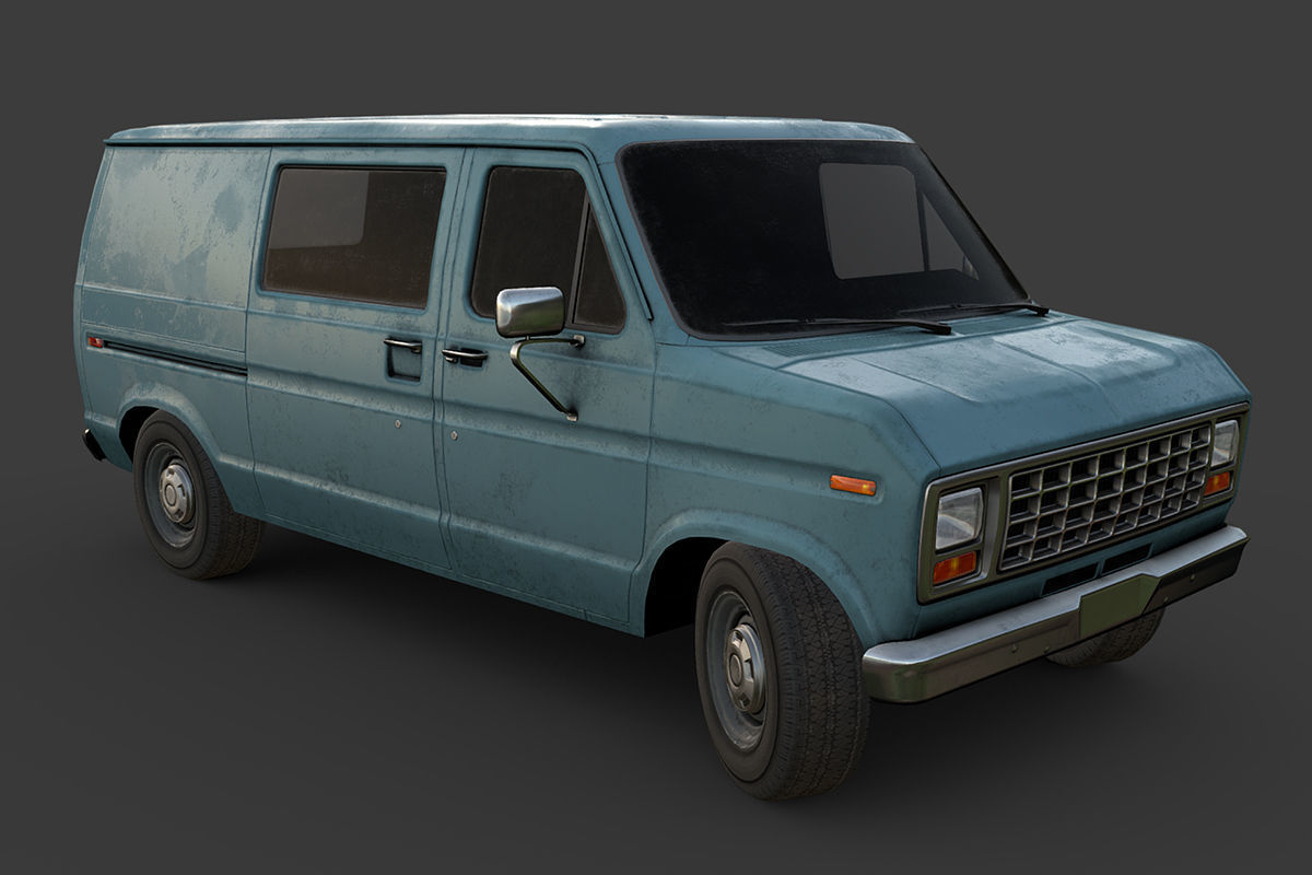 Old Van Low-poly 3D model_1