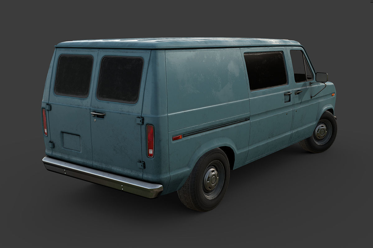 Old Van Low-poly 3D model_2