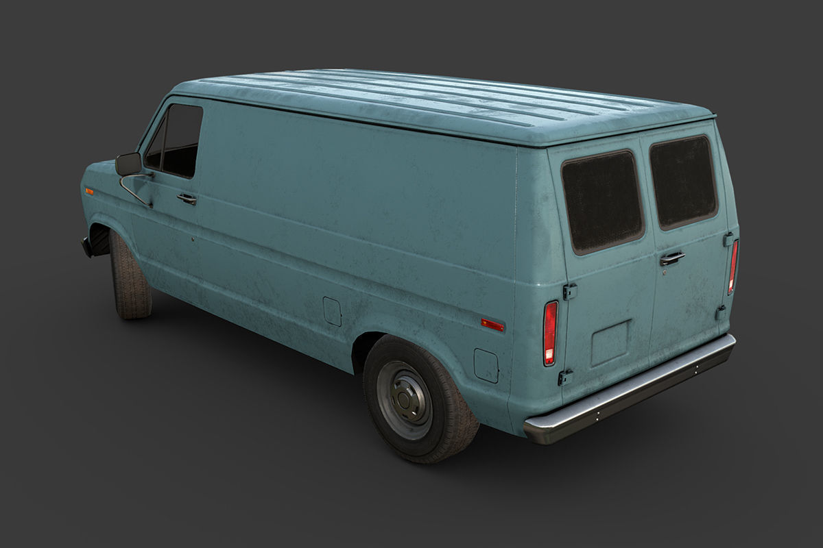 Old Van Low-poly 3D model_3