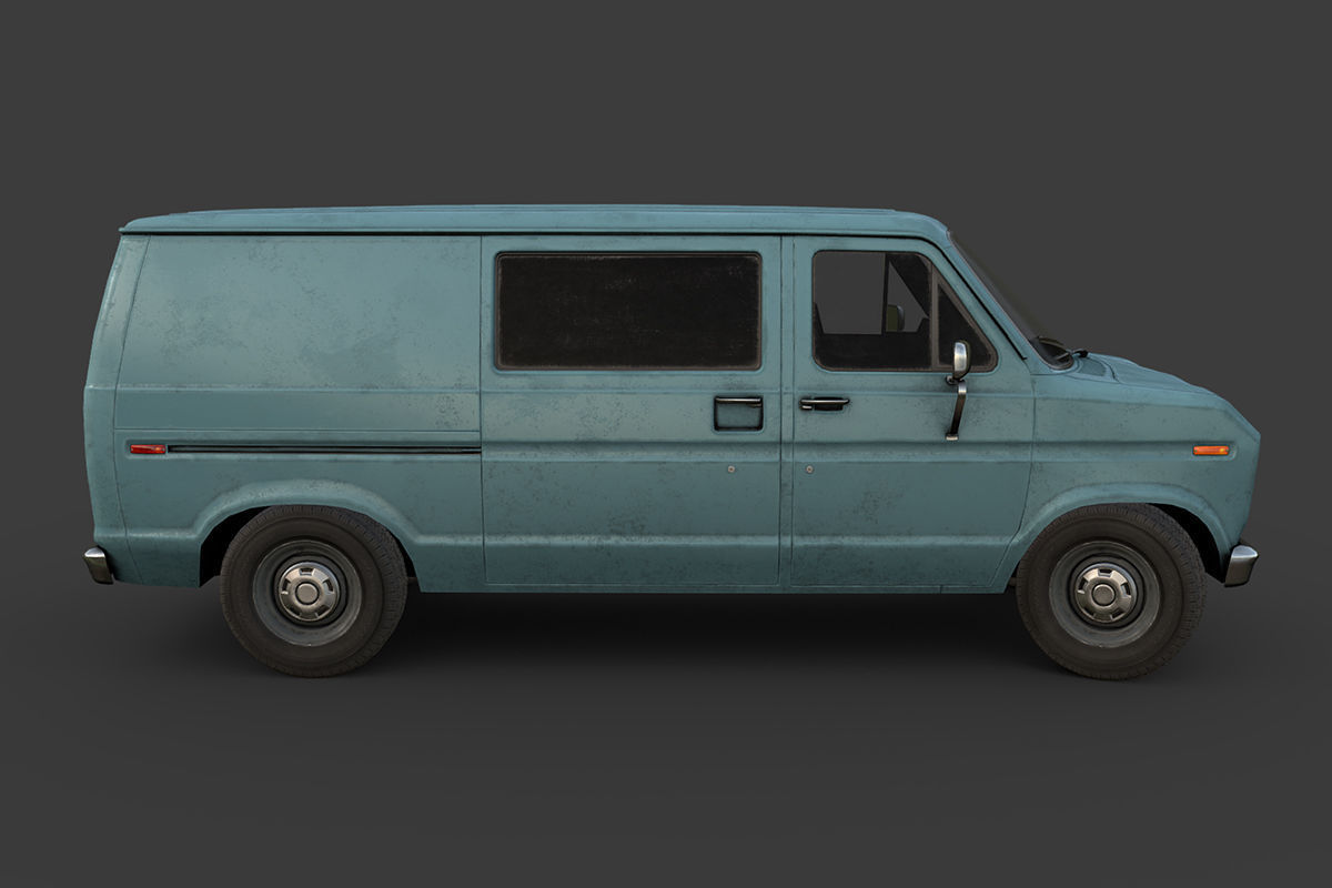 Old Van Low-poly 3D model_4