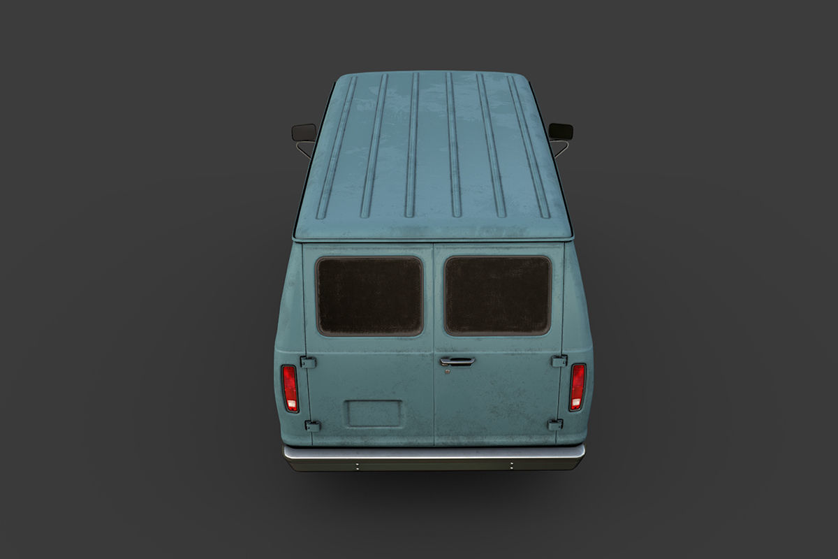Old Van Low-poly 3D model_5