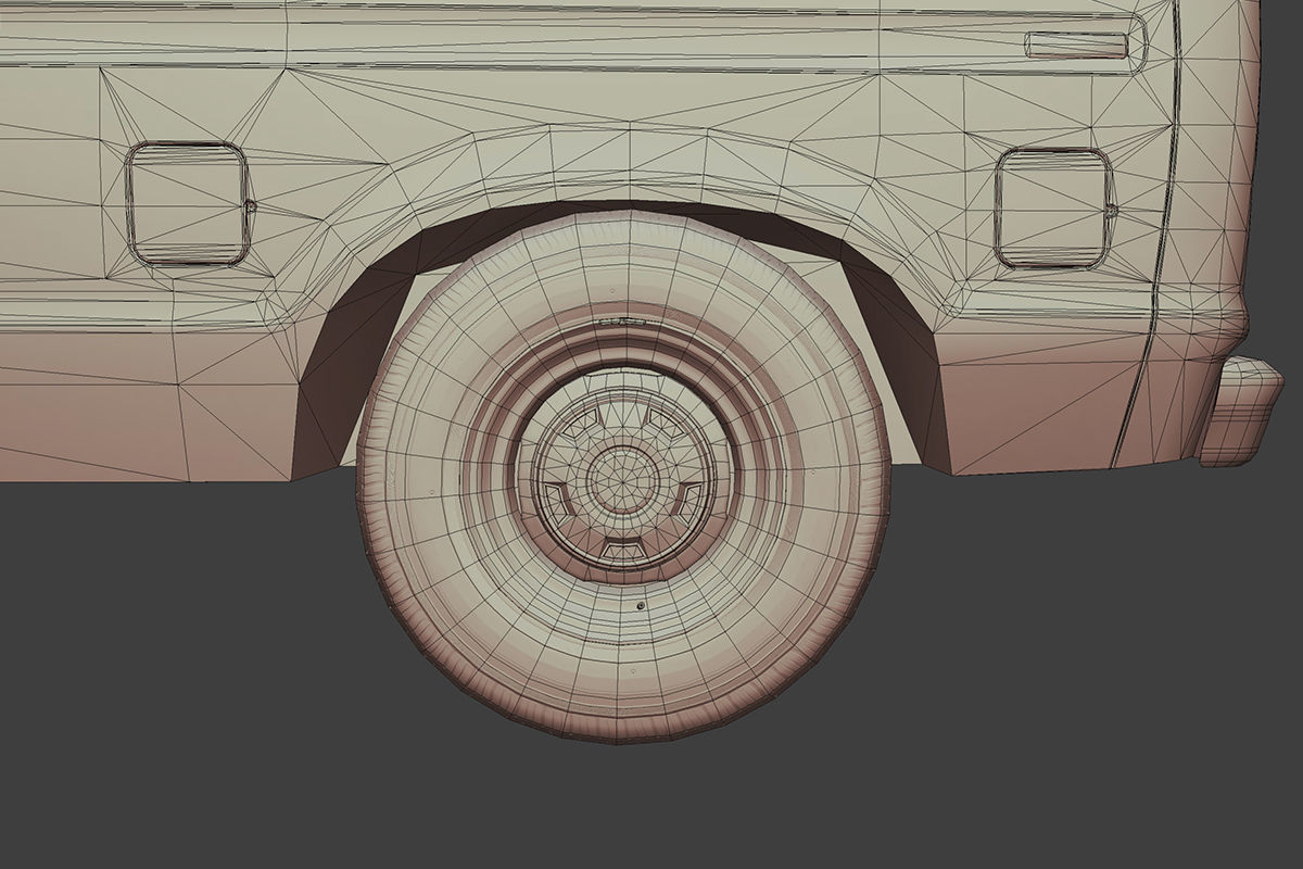 Old Van Low-poly 3D model_10
