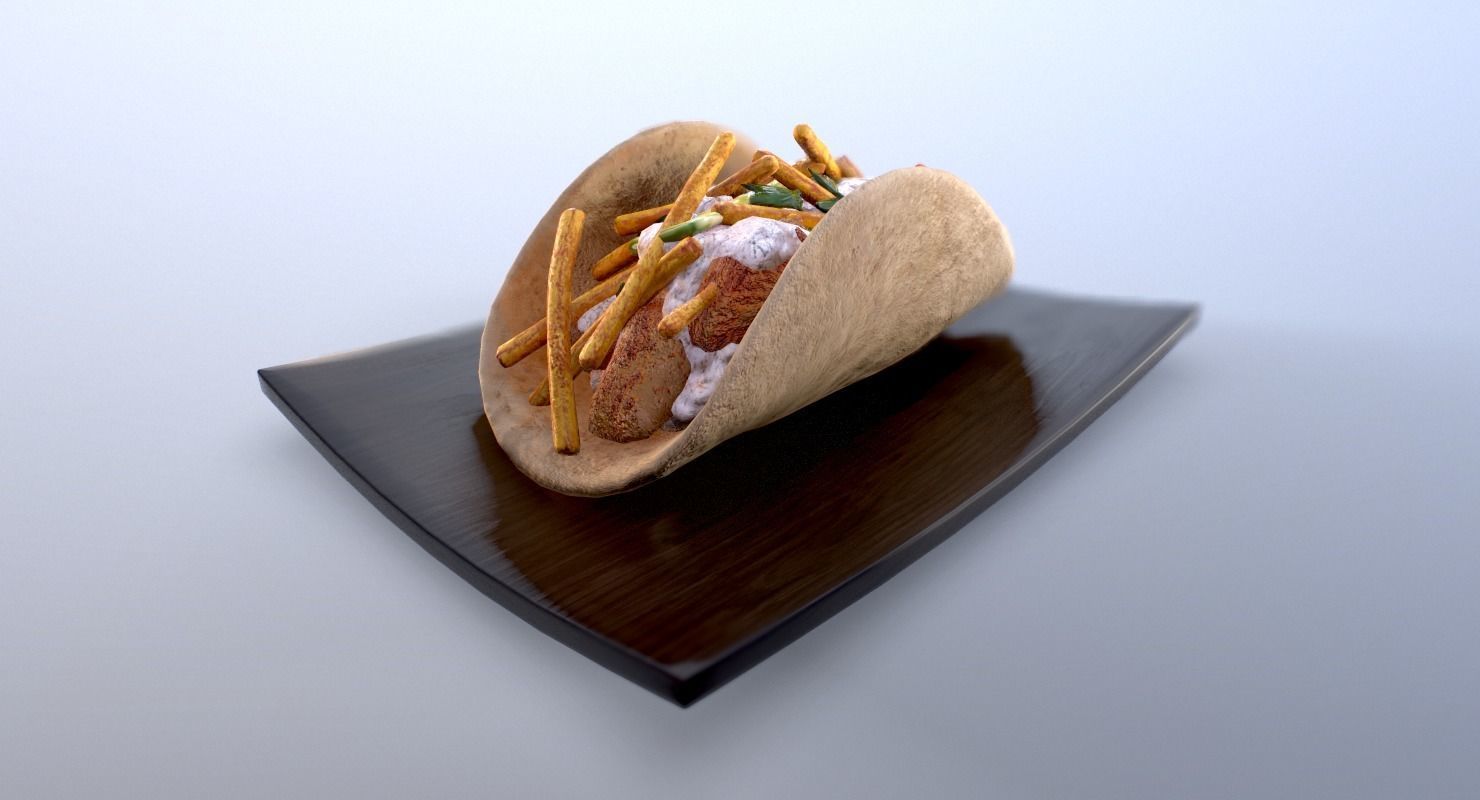 Mexican Tacos with Salat 3D model_4