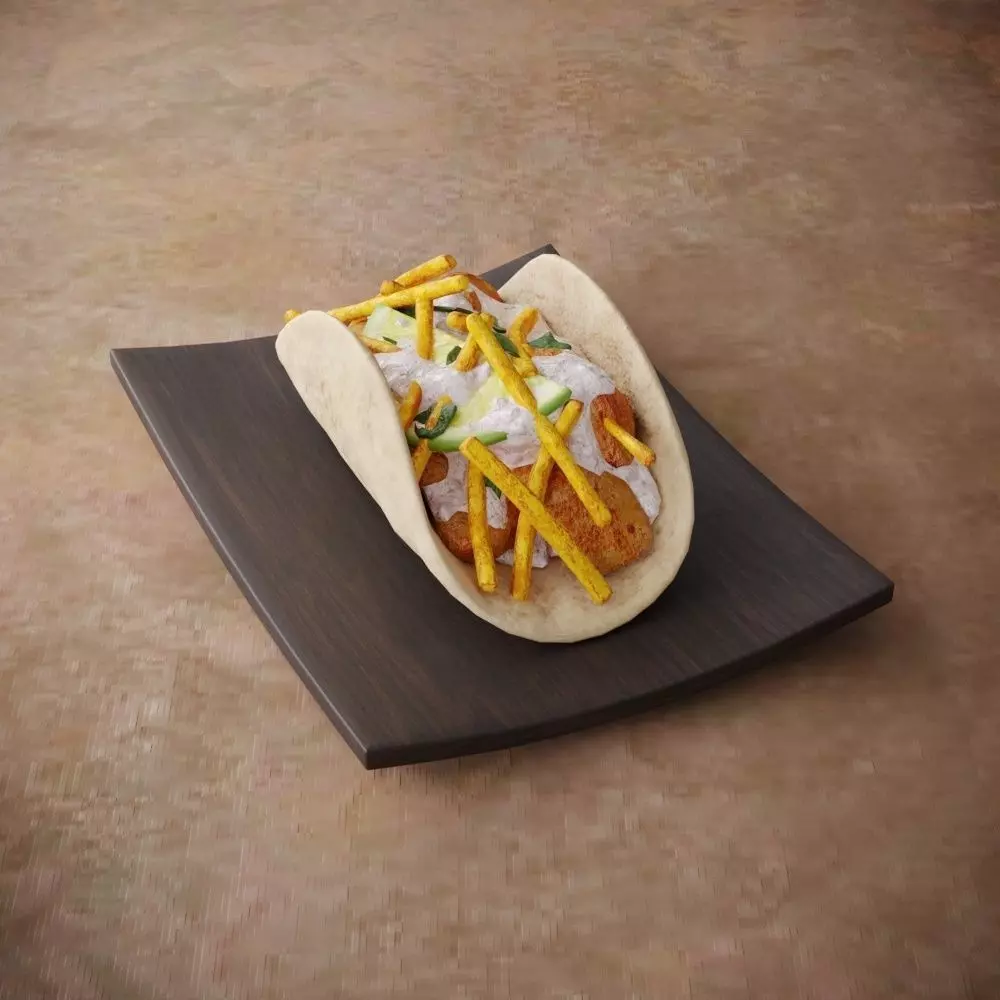 Mexican Tacos with Salat 3D model_0