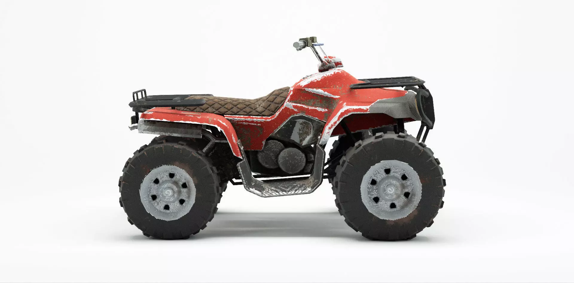 Lowpoly Dirty Quad Bike Low-poly 3D model_0