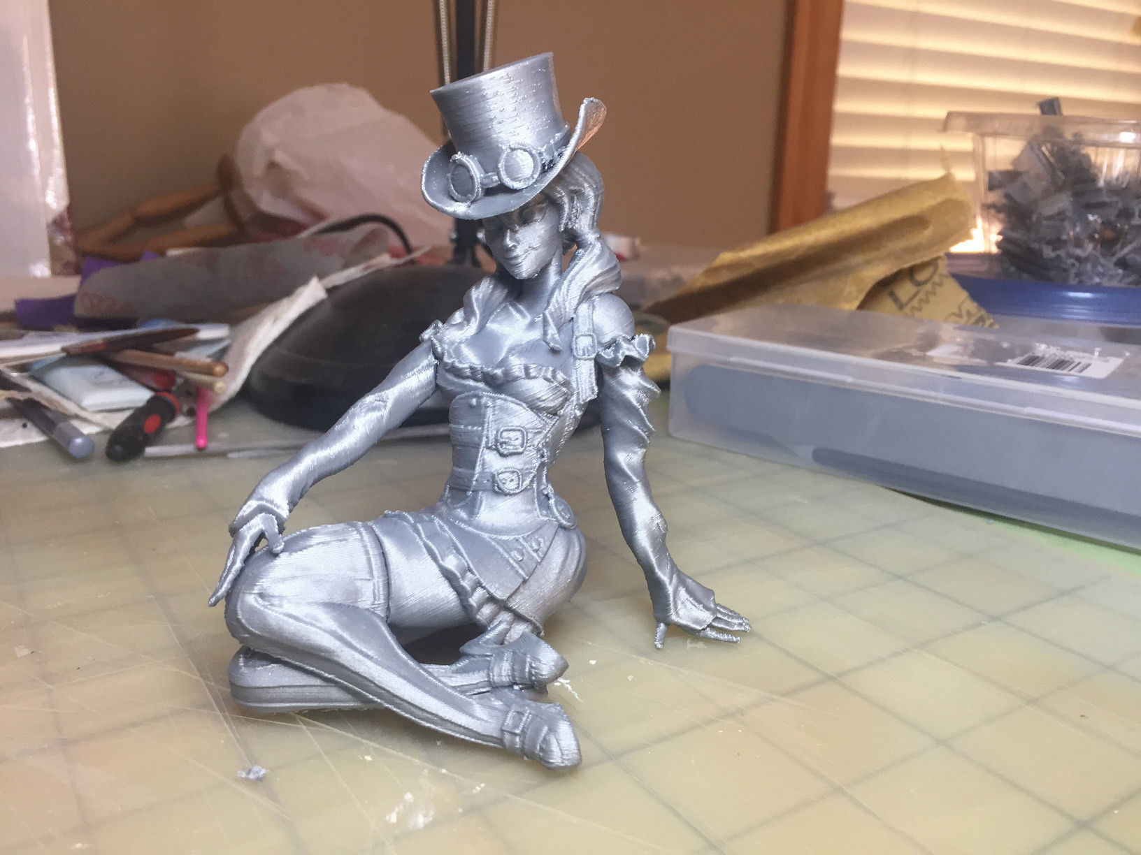 Steampunk Girl Pinup 3D print model 3D print model_17
