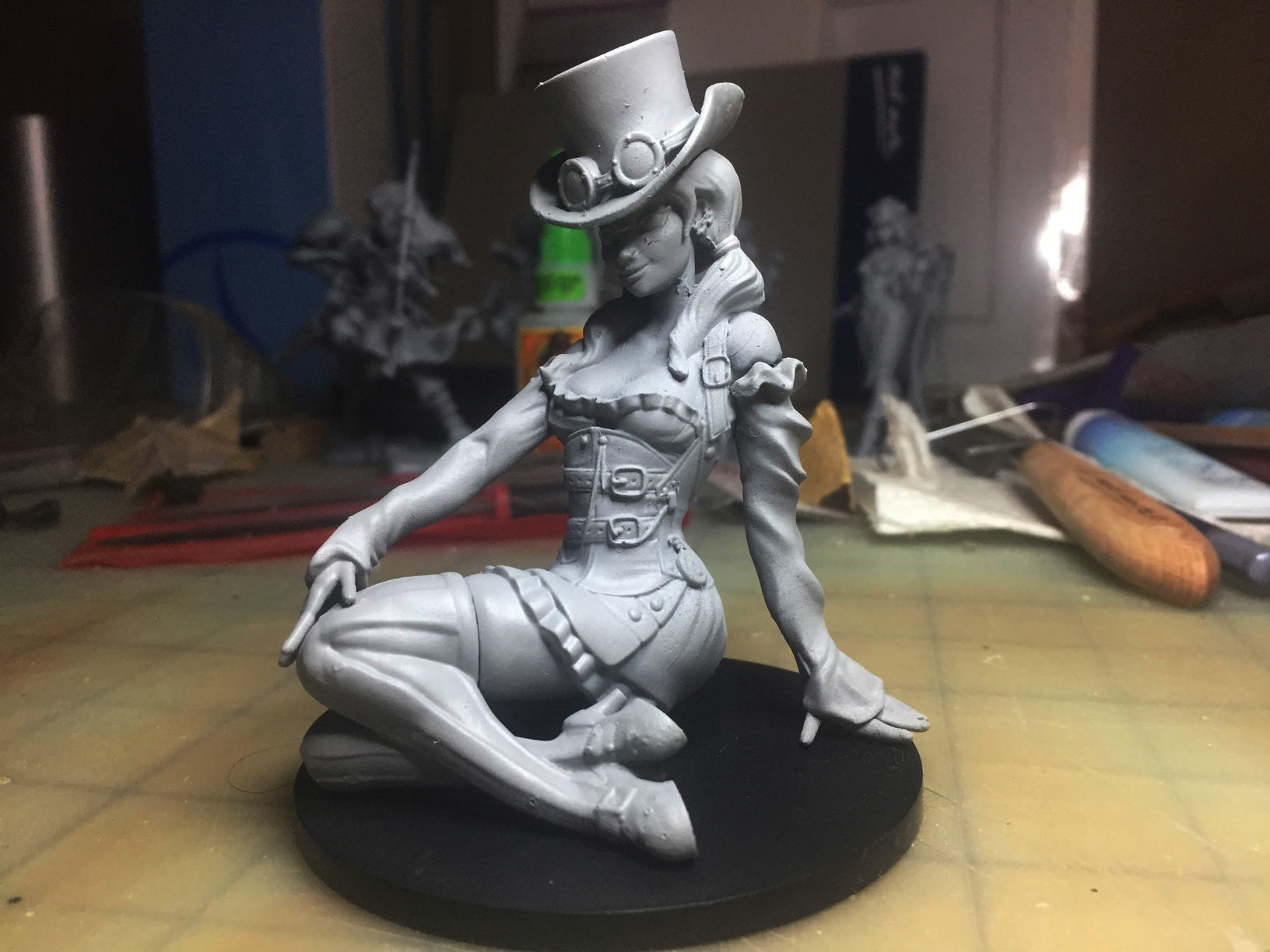Steampunk Girl Pinup 3D print model 3D print model_12