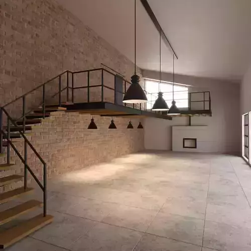 Interior of Loft with Terrace