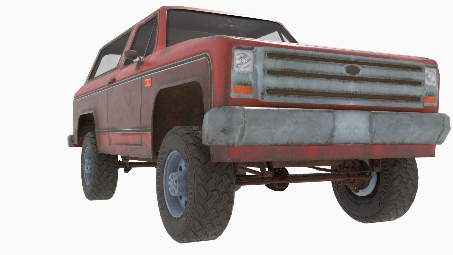 Low poly SUV pick up Low-poly 3D model_5