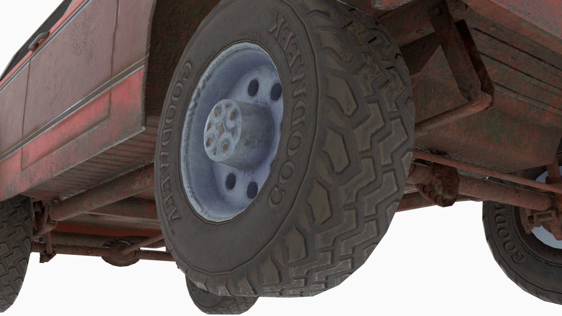 Low poly SUV pick up Low-poly 3D model_6